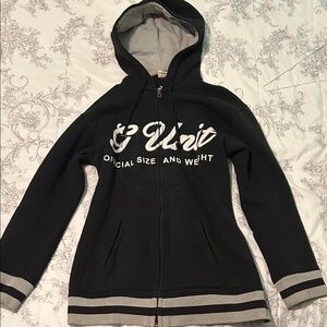 Black & Gray Hooded Vest